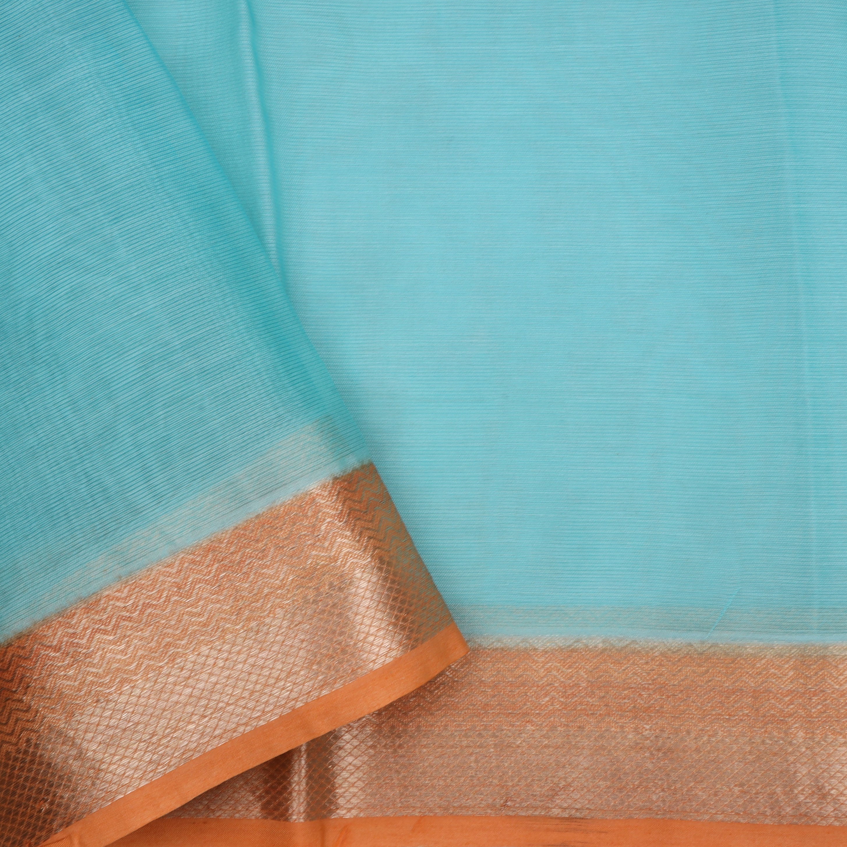 Blue Maheshwari Silk Saree With Printed Nature Inspired Pattern