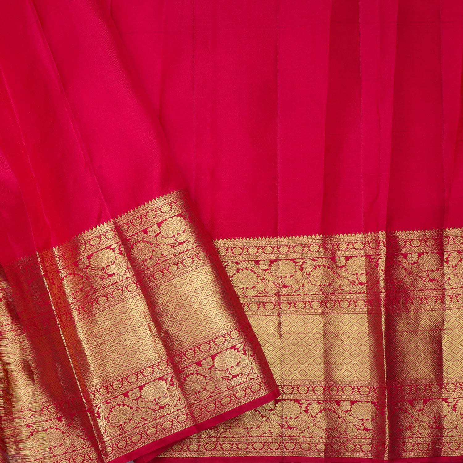 Light Pink Kanjivaram Silk Saree With Floral Buttas - Singhania's