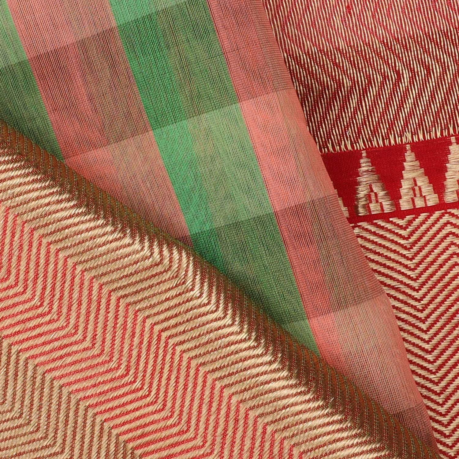 Multicolor Chanderi Saree With Checks Pattern - Singhania's