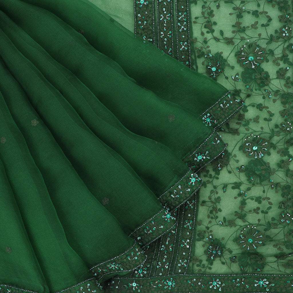 Buy Embroidered Organza Sarees Online | Singhania's