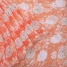 Bright Orange Organza Printed Silk Saree With Floral Pattern - Singhania's