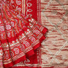 Scarlet Red Bandhani Silk Handloom Saree - Singhania's