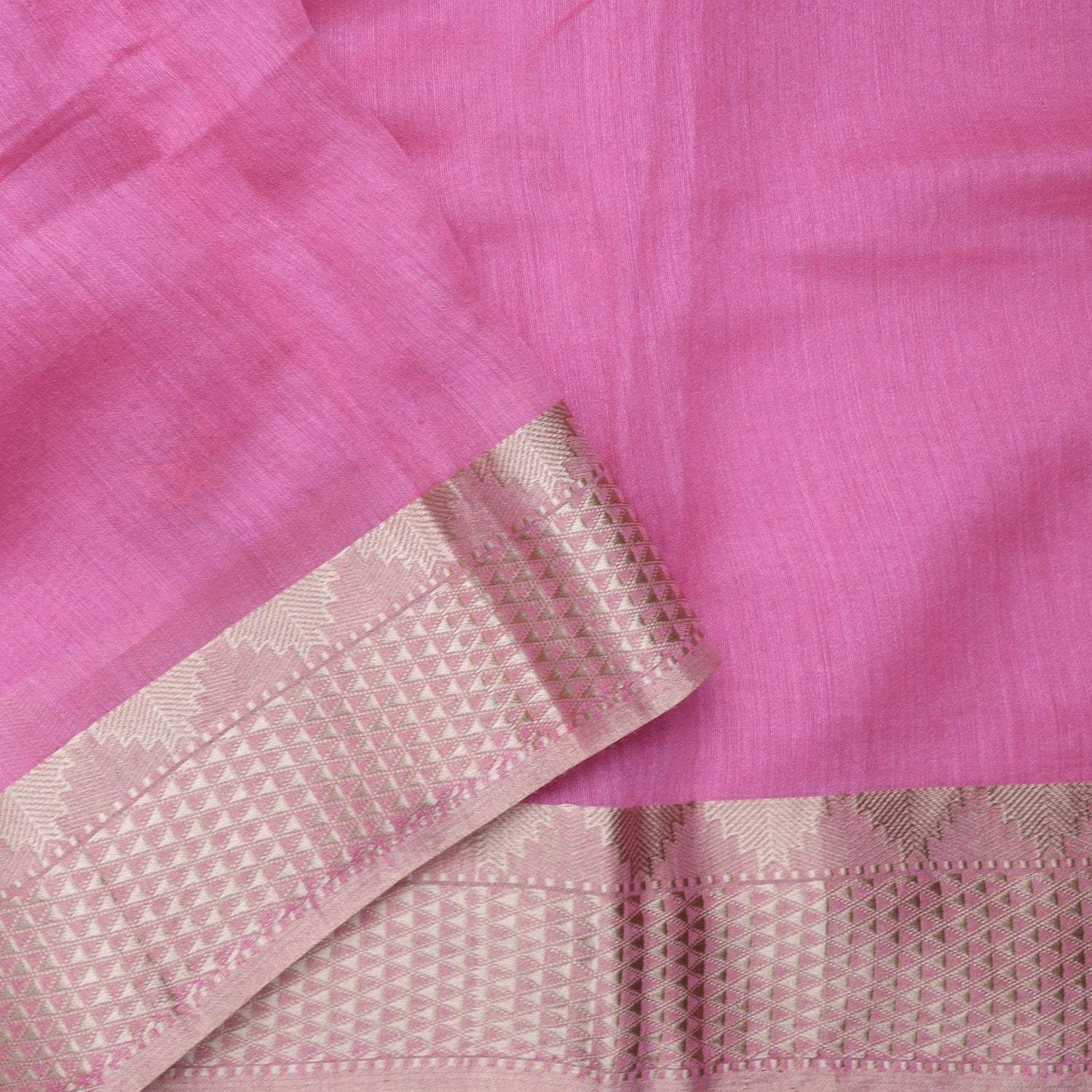 Rouge Pink Moonga Hand Embroidery Saree - Singhania's