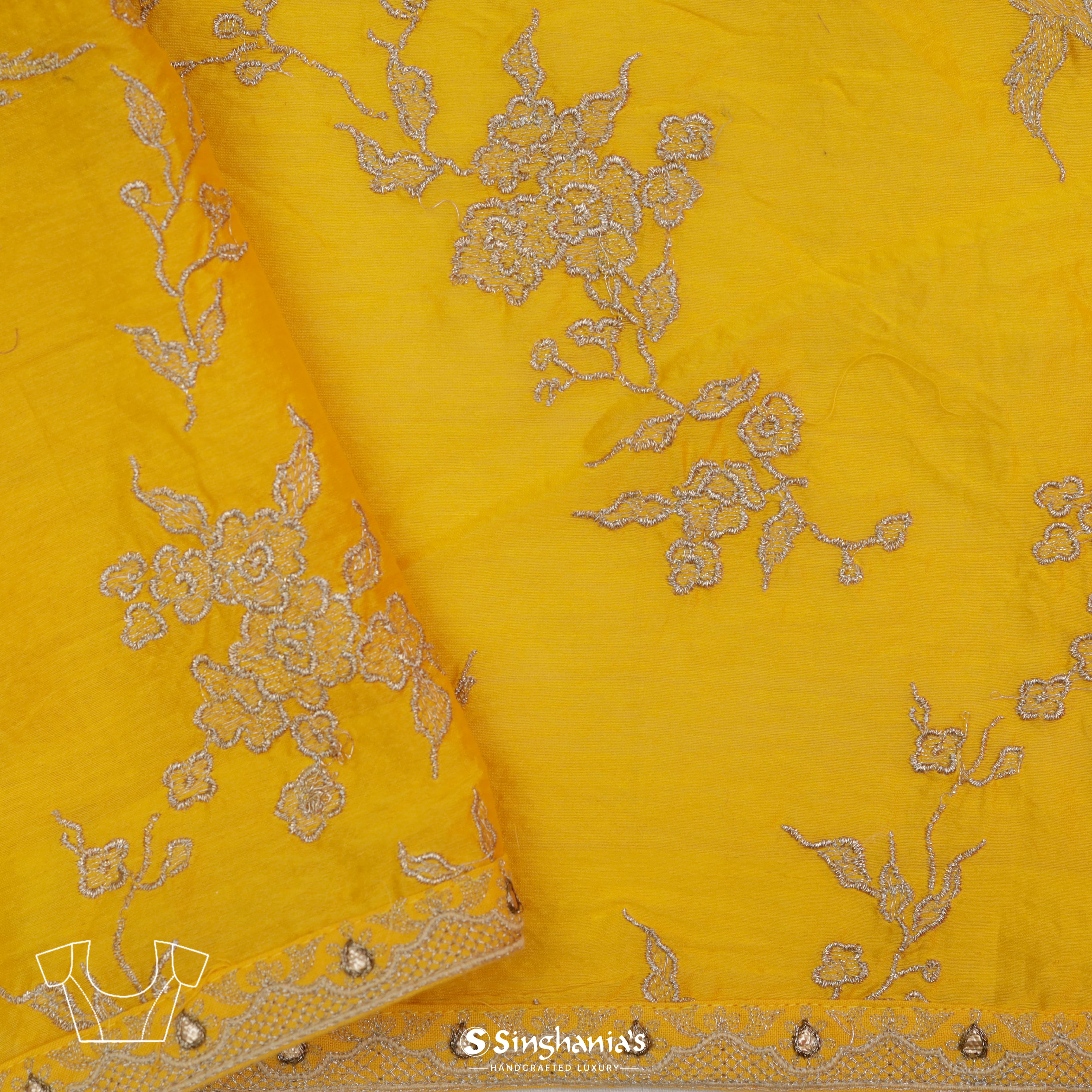 Dual Shade Kota Printed Saree With Floral Motif Pattern