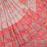 Chalk White Kani Silk Handloom Saree With Jaal Design - Singhania's