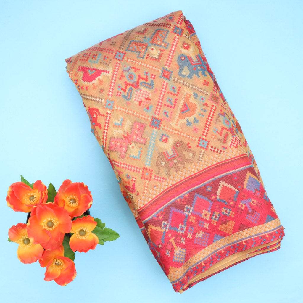 Earthy Yellow Kani Silk Handloom Saree - Singhania's