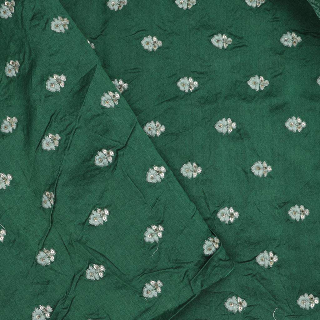 Mint Green Floral Printed Organza Saree - Singhania's