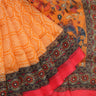 Tangerine Organza Saree With Printed Kalamkari - Singhania's