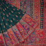 Dark Green Kani Silk Handloom Saree With Floral Buttas - Singhania's