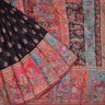 Black Kani Silk Handloom Saree With Multicolour Border - Singhania's
