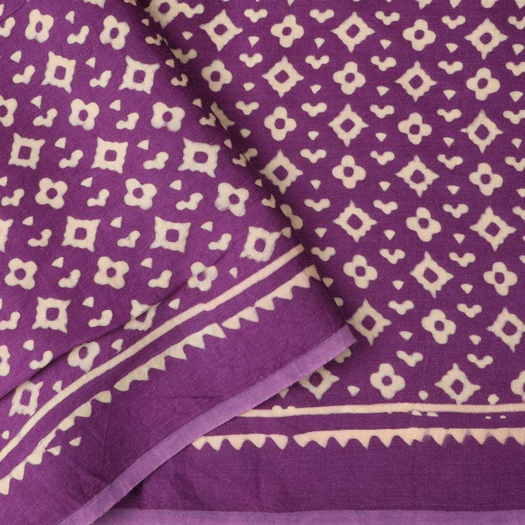 Violet And Brick Red Satin Printed Saree With Floral Pattern - Singhania's