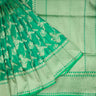 Caribbean Green Banarasi Silk Handloom Saree With - Singhania's