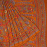 Orange Crepe Saree With Floral Print Motifs - Singhania's