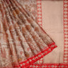 Pastel Beige Floral Printed Tissue Saree - Singhania's