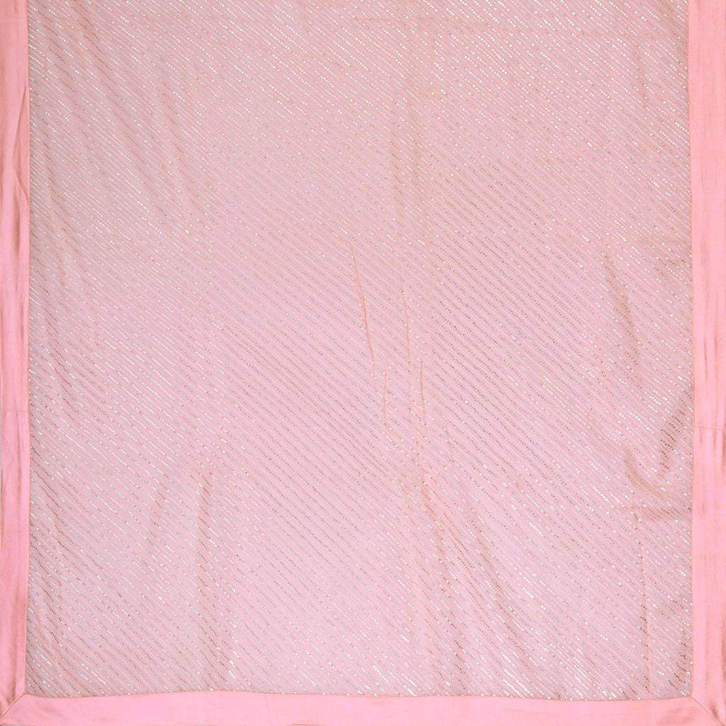 Soft Pink Sequin Embroidered Georgette Saree - Singhania's