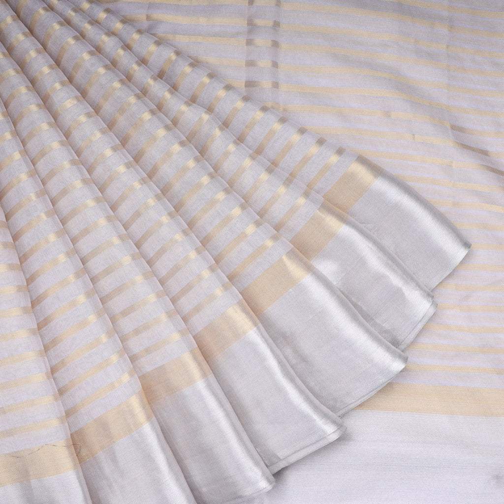 Pastel Off-White Tissue Saree - Singhania's