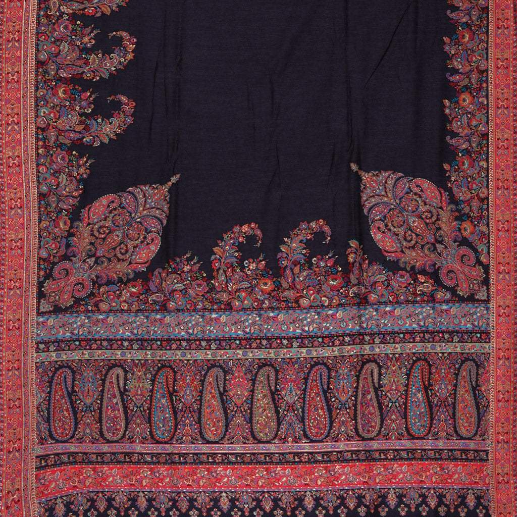Black Kani Silk Handloom Saree - Singhania's