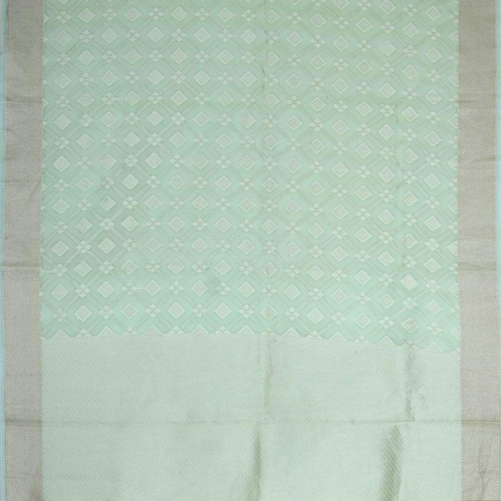 Light Pastel Green Organza Embroidery Saree - Singhania's