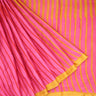 Multicolor Printed Satin Silk Saree With Stripes Pattern - Singhania's