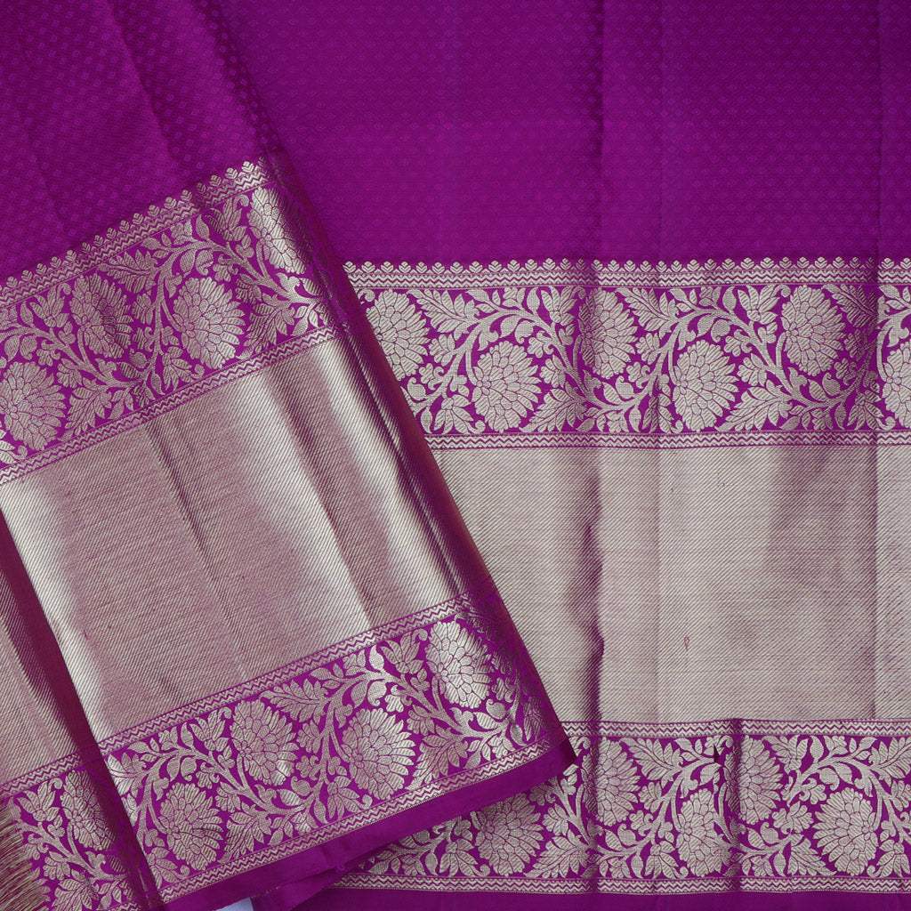 Cyan Blue Kanjivaram Silk Saree With Jaal Design - Singhania's