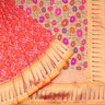 Vibrant Orange Ikat Silk Saree With Munia Border - Singhania's