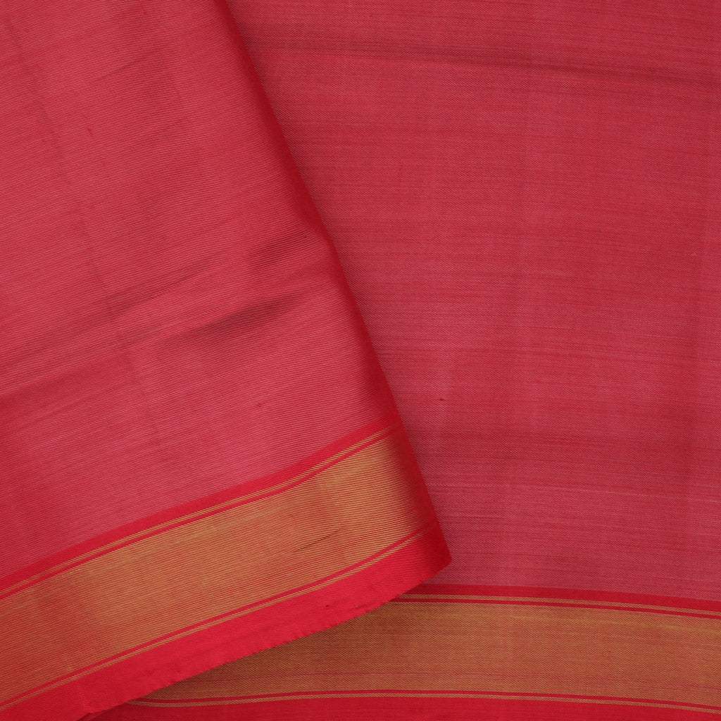 Brick Red Ikat Silk Handloom Saree - Singhania's