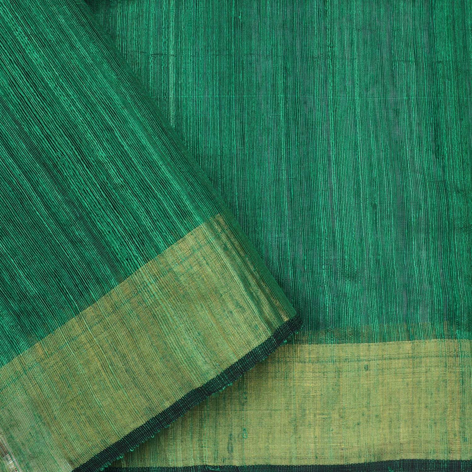 Deep Green Matka Silk Saree With Sequin Embroidery - Singhania's