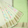 Pastel Green Printed Cotton Saree - Singhania's