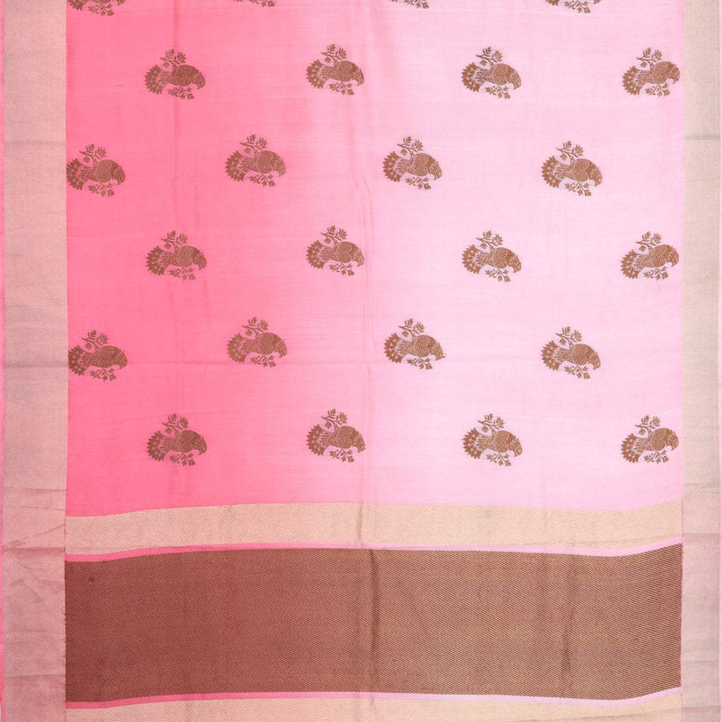 Pink Ombre Banarasi Silk Handloom Saree - Singhania's