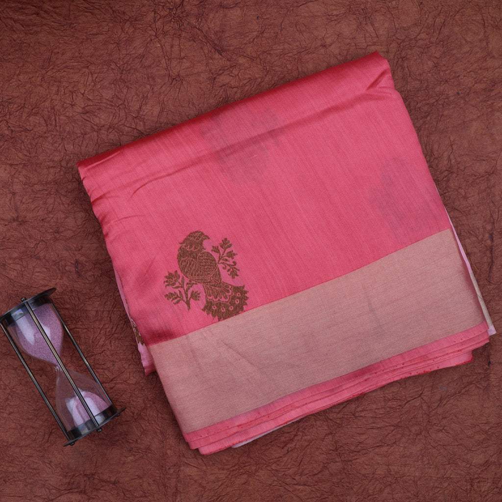 Pink Ombre Banarasi Silk Handloom Saree - Singhania's