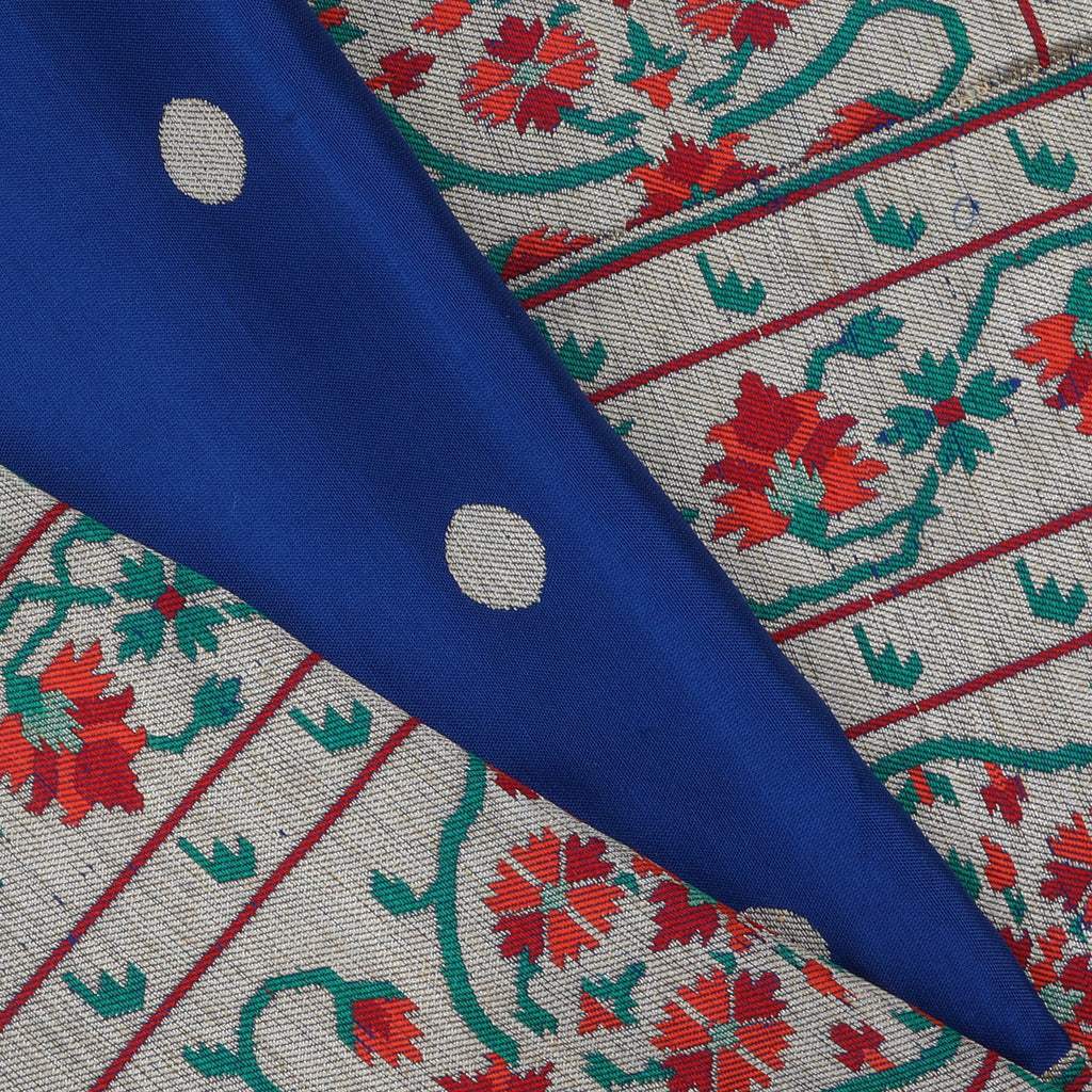 Navy Blue Banarasi Silk Handloom Saree - Singhania's