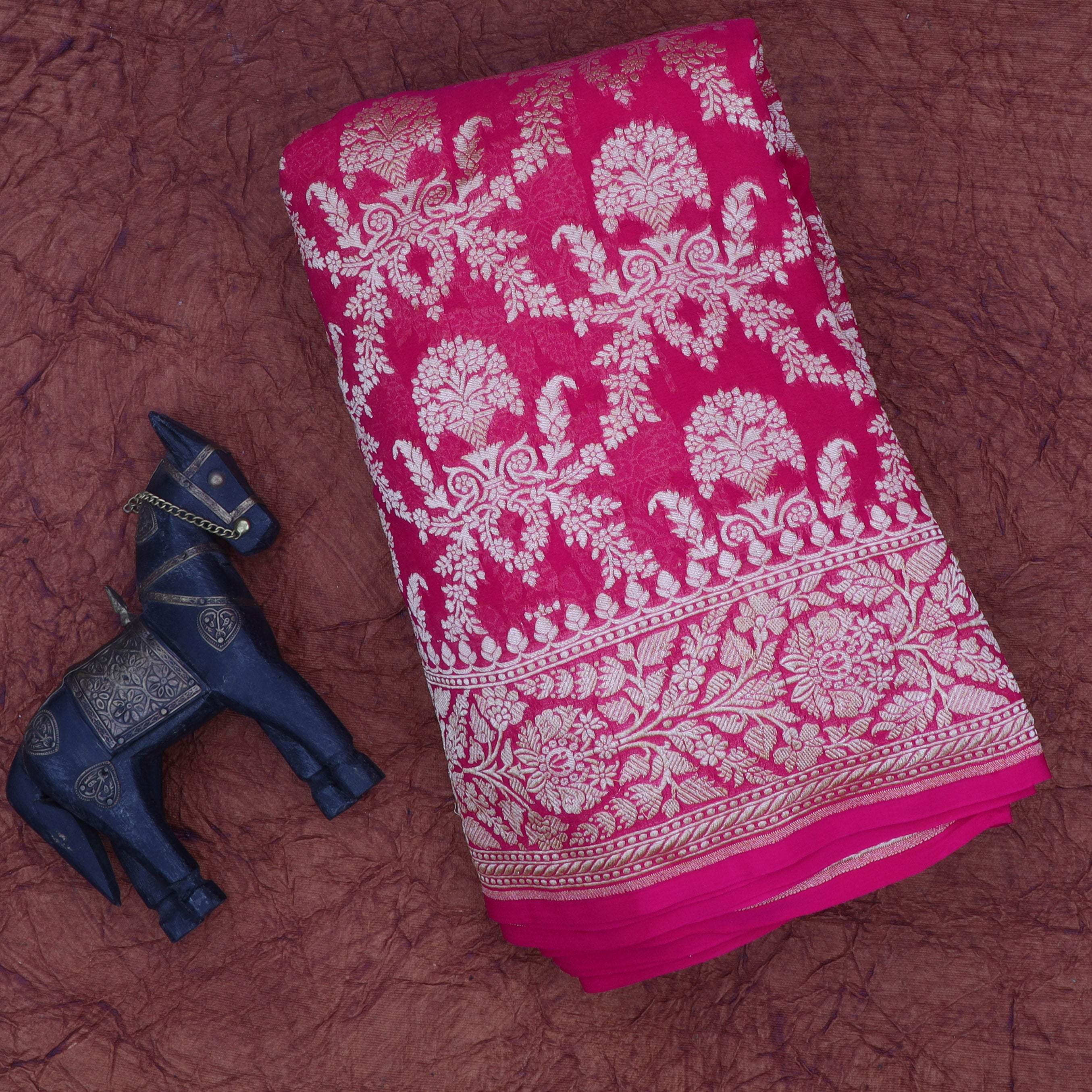 Buy shrihari fasion Embroidered Banarasi Georgette Black Sarees Online @  Best Price In India | Flipkart.com