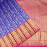 Violet Kanjivaram Silk Saree With Floral Motif Pattern - Singhania's