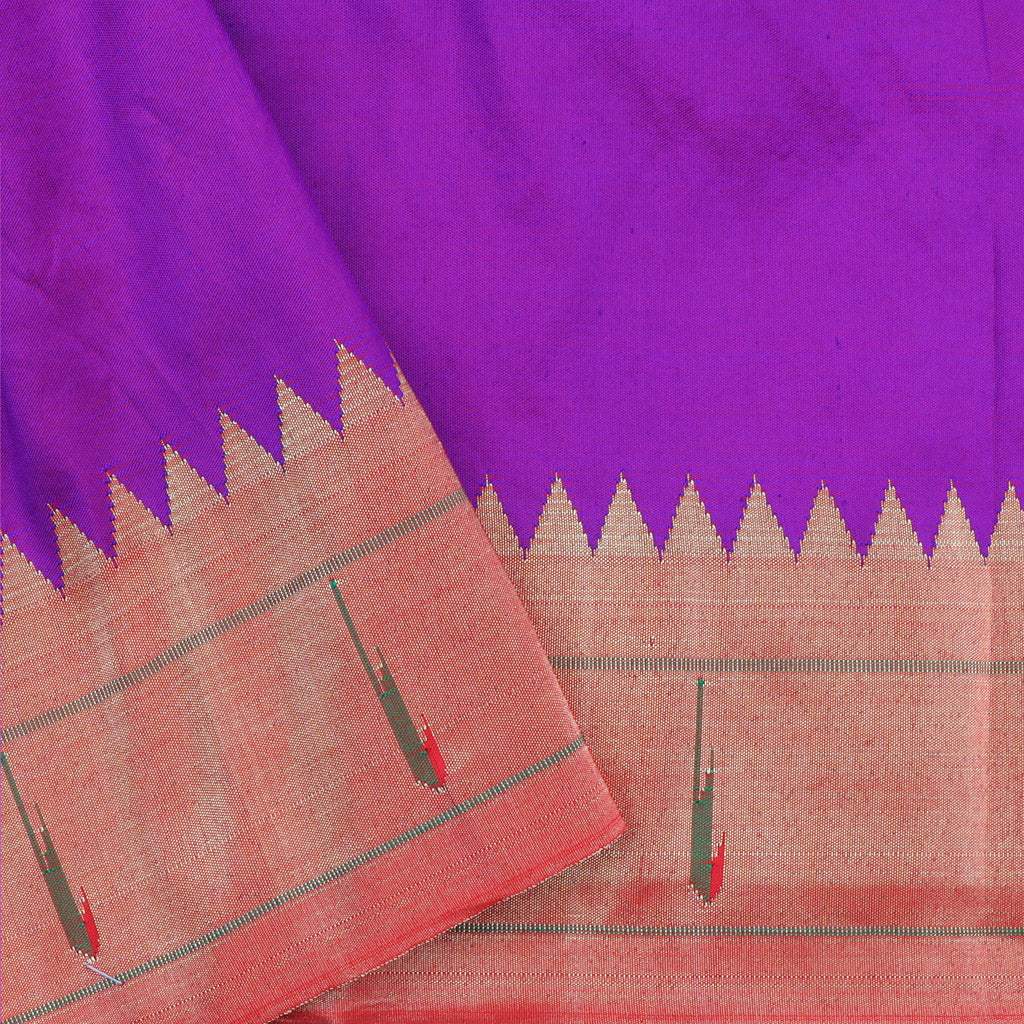 Vibrant Pink Paithani Silk Handloom Saree With Munia Border - Singhania's