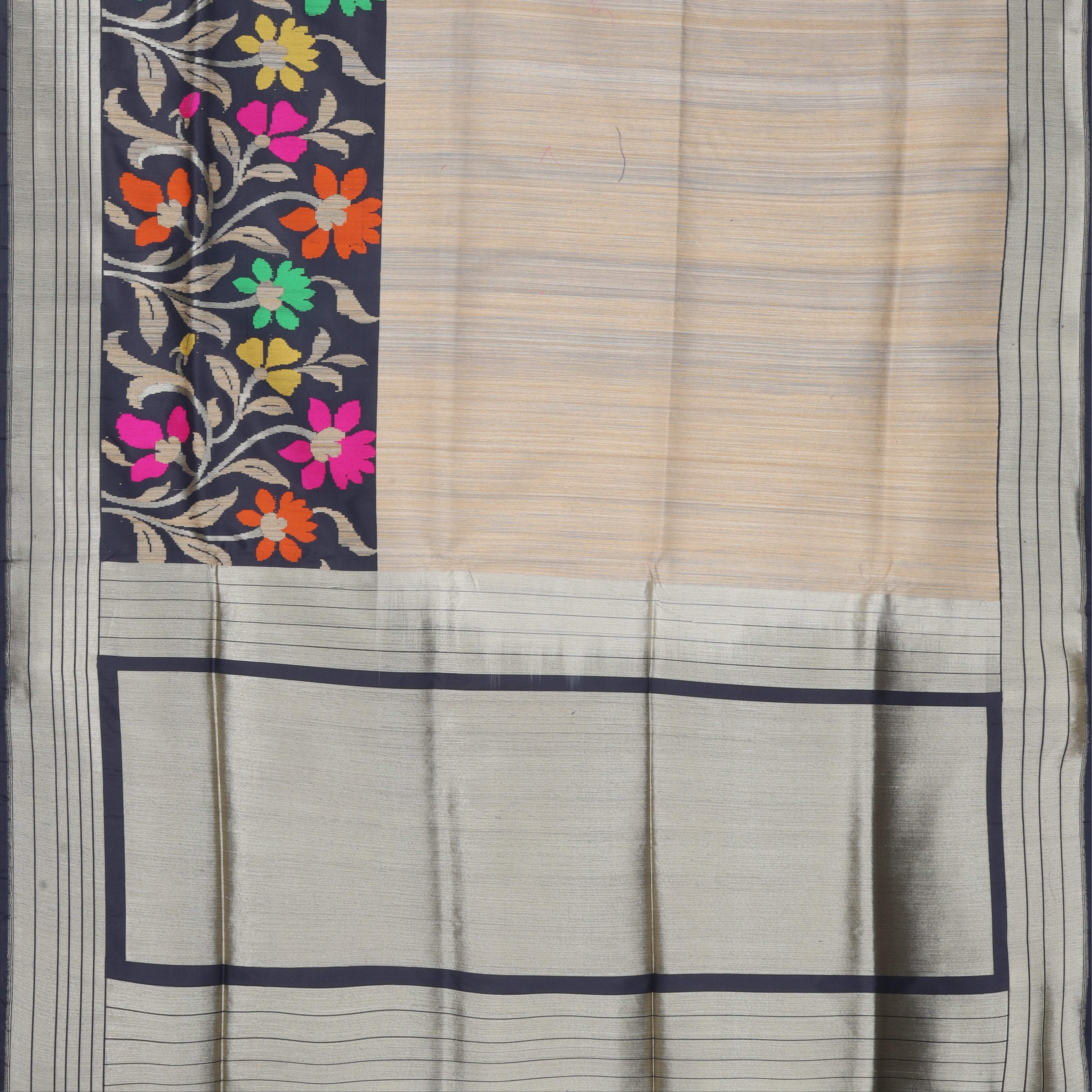 Light Dusky Beige Banarasi Matka Silk Saree - Singhania's