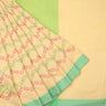 Yellow Cotton Saree With Floral Prints - Singhania's