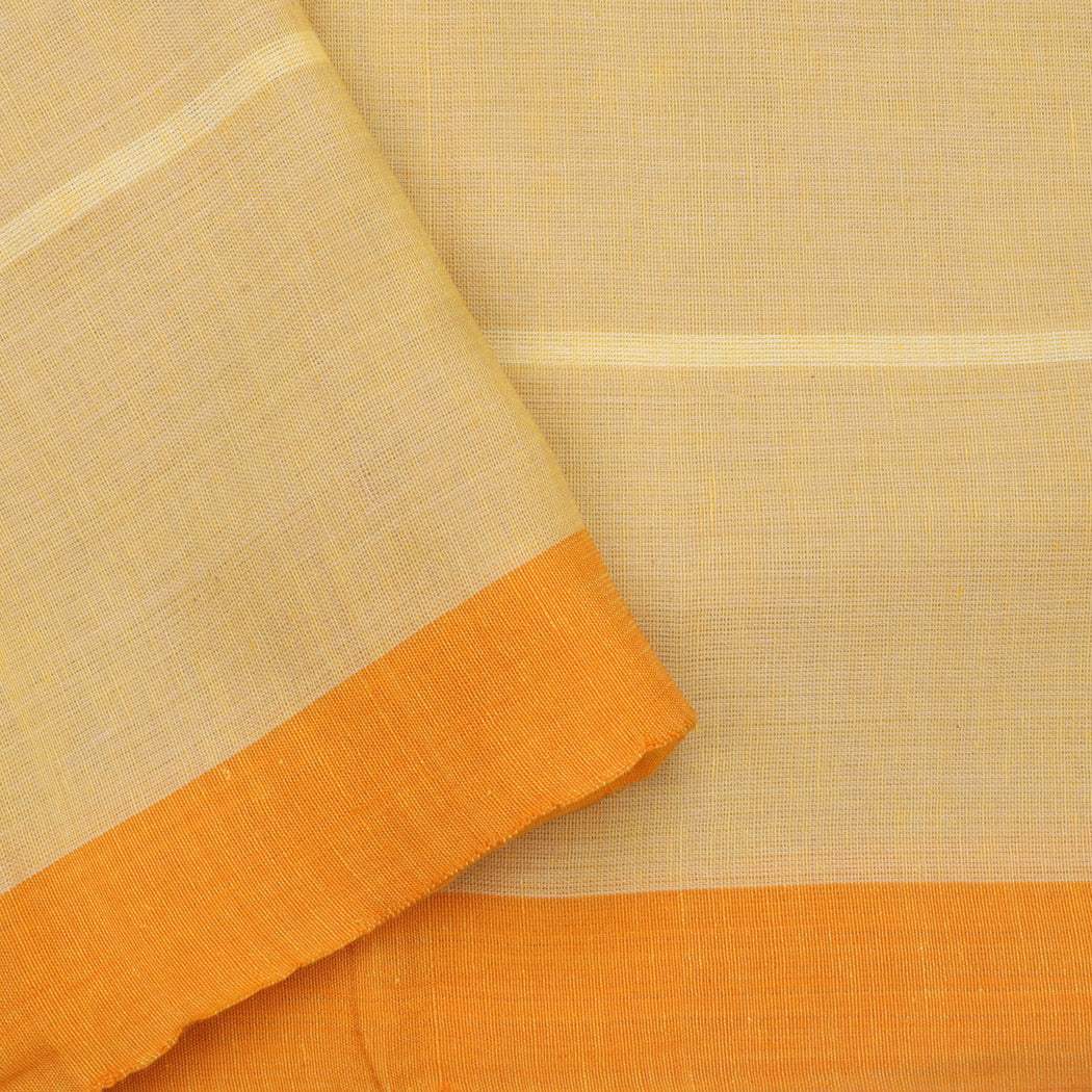 Off-White Cotton Saree With Printed Motifs - Singhania's