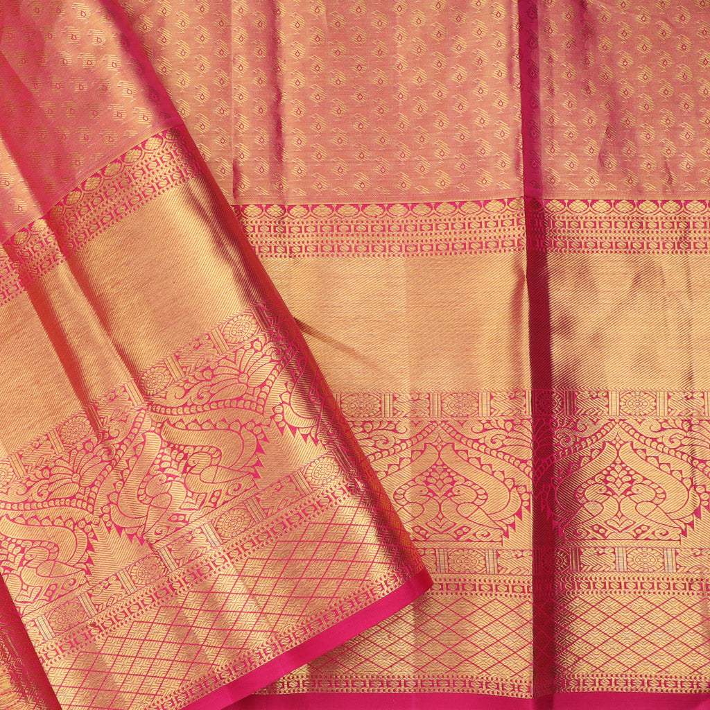Light Gold Tissue Kanjivaram Silk Saree - Singhania's