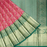 Vibrant Pink Kanjivaram Silk Saree With Jaal Design - Singhania's