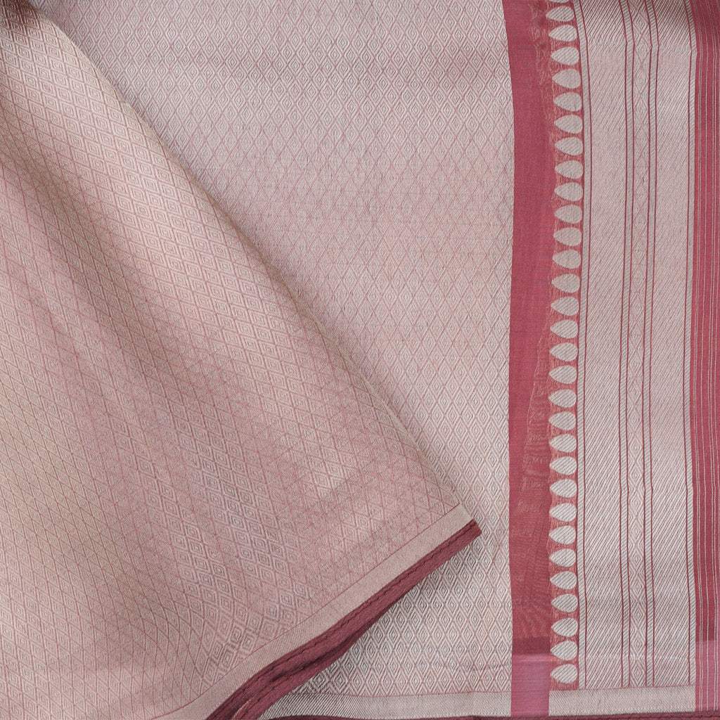 Pastel Maroon Silk Saree With Floral Motif Pattern - Singhania's