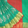 Green Organza Saree With Floral Prints - Singhania's