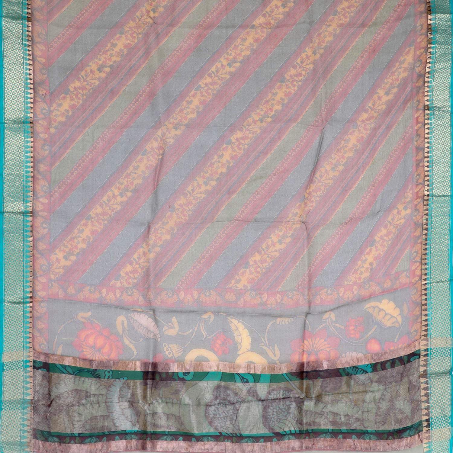 Multicolour Organza Printed Saree - Singhania's