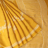 Saffron Yellow Printed Satin Silk Saree - Singhania's