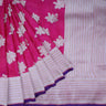 Rani Pink Banarasi Silk Saree With Floral Motifs - Singhania's