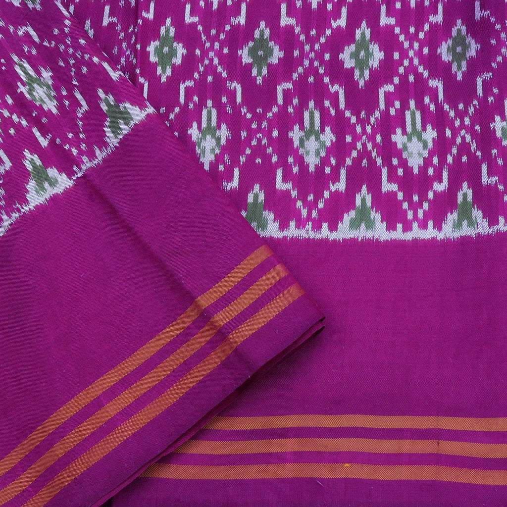 Violet red silk handwoven pochampally ikat saree – GoCoop