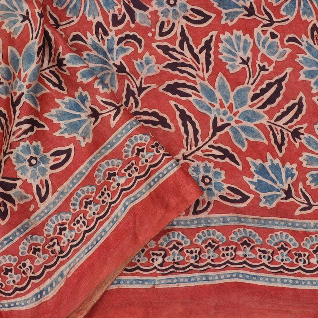 Black Ajrakh Bandhani Silk Handloom Saree - Singhania's