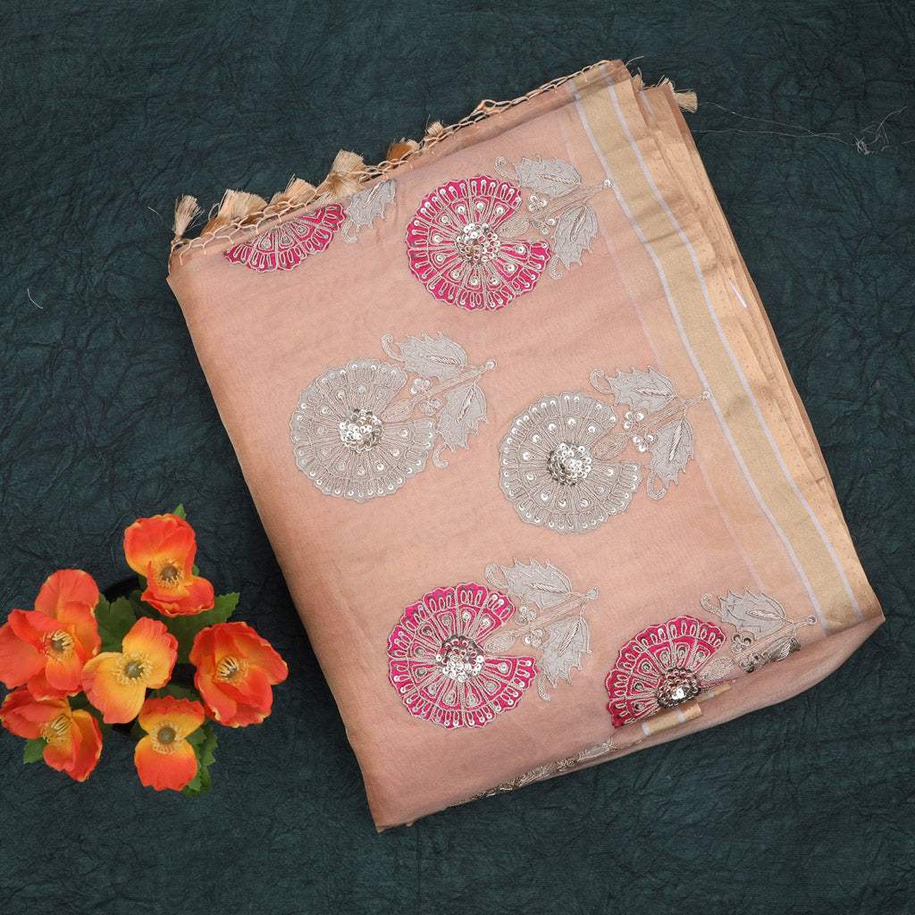 Dipti Sarees - Pure silver tissue saree with fine embroidery on it |  Facebook