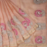 Pale Orange Tissue Saree With Sequin Embroidery - Singhania's