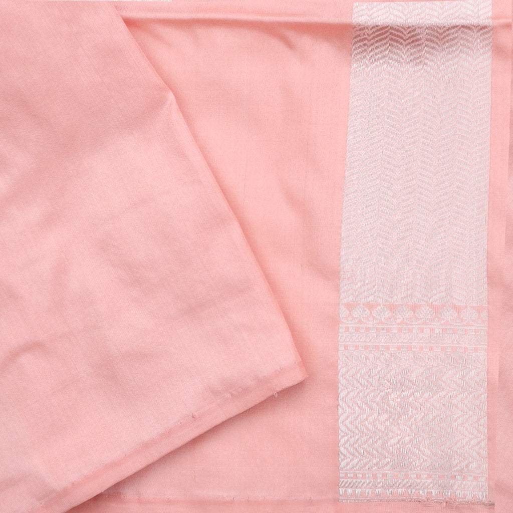 Blush Pink Banarasi Silk Handloom Saree - Singhania's