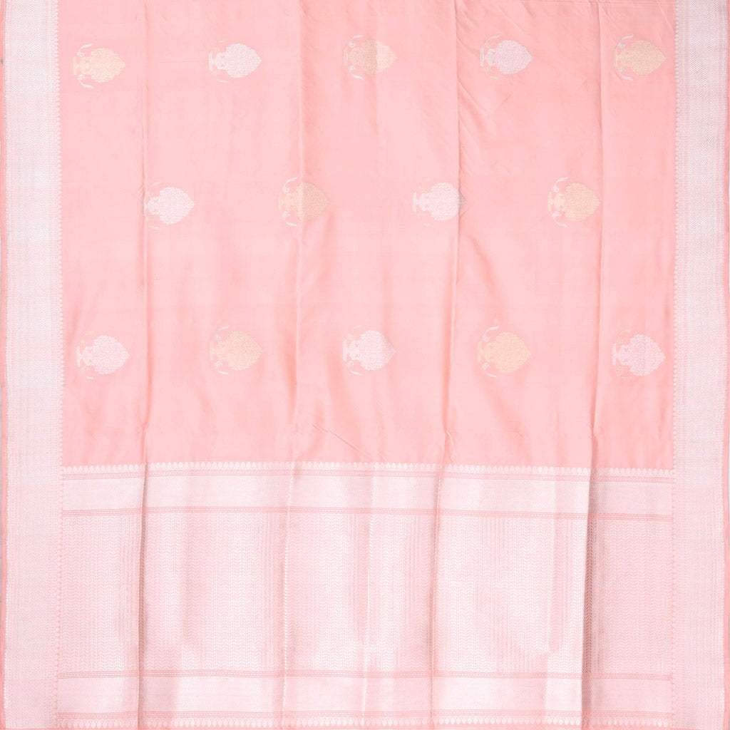 Blush Pink Banarasi Silk Handloom Saree - Singhania's